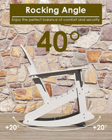 GREENVINES Adirondack Rocking Chair | HDPE Plastic | Porch Rocker | Chair for Outdoor Patio Deck | All Weather | White - Photo 5
