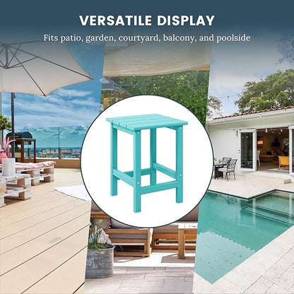 Costaelm Outdoor Table and Chairs, Small Patio Set Outdoor Seating, All Weather Porch Furniture Set Lounge Chairs for Outside Firepit Garden Lawn, Turquoise