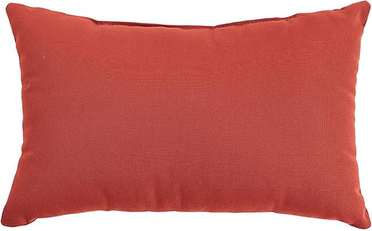 BrylaneHome Lumbar Pillow - 20" L x 13" W - Patio & Outdoor - Water, Stain & Fade Resistant - Geranium