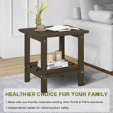 Adirondack Outdoor Side Table, 2-Tier Small Patio End Table, Weather Resistant HDPE Outdoor End Tables for Garden, Lawn - Photo 5