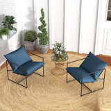 Tangkula Sling Accent Chair, Indoor Outdoor Leisure Chair with Seat & Back Cushions - Photo 4