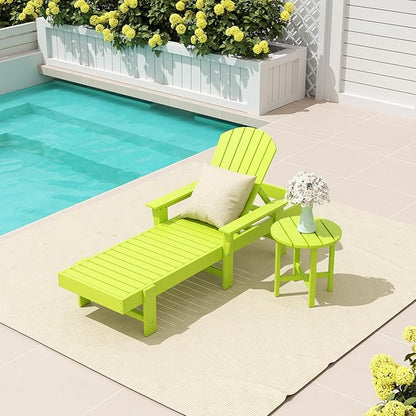 WestinTrends Dylan 2 Piece Adirondack Reclining Chaise Lounge with Arms Lime