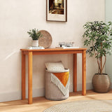 Tangkula Narrow Outdoor Dining Table, Solid Wood Furniture Patio Console Table with Slatted Tabletop - Photo 5