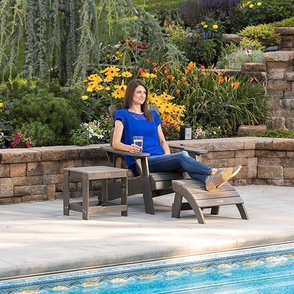 Lifetime 60335 Faux Wood Adirondack Chair, Shale Stone