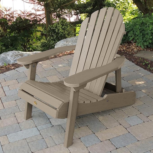 Highwood Hamilton Made in The USA Folding and Reclining Adirondack Chair, Adult Size, Woodland Brown