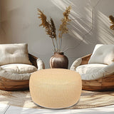 Woven Inflatable Ottoman, Fade-Resistant D31”x H14” Outdoor Indoor Pouf Patio Footrest Stool with Portable Handle - Photo 5
