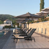 Flash Furniture Brazos Adjustable Chaise Lounge Chair with Arms, All-Weather Outdoor Five-Position Recliner, Black/Black - Photo 7
