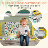 Qaba Kids Patio Swing, 2-Seater Outdoor Porch Swing Chair with Adjustable Canopy, Safety Belt - Photo 6