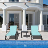 Outdoor Chaise Lounge 3 Pieces Aluminum Patio Lounge Chair with 5 Adjustable Position Recliner Chair Outside Tanning - Photo 7