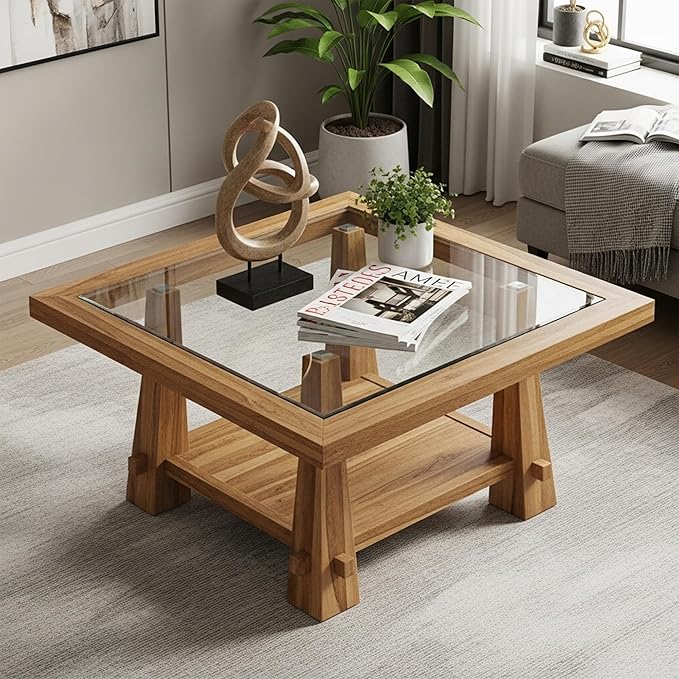 24 inch Square 1/4" Thick Flat Polished Edge Glass Table Top with 6 Bumpers - Tempered - Photo 2