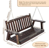 Anraja Wooden Porch Swing 2-Seater Bench Swing with Hanging Chains Heavy Duty 800 LBS for Outdoor Patio Garden Yard - Photo 3