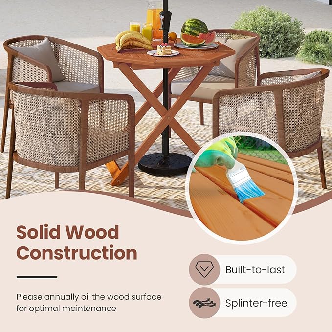 Tangkula 32-Inch Octagon Folding Outdoor Dining Table - Photo 8
