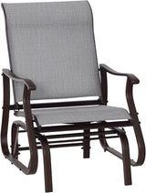 Outsunny Outdoor Glider Chair, Gliders for Outside Patio with Steel Frame and Mesh Fabric for Backyard, Garden - Photo 1
