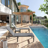 Amopatio Patio Chaise Lounge Set of 3, 24.4" Wider Outdoor Lounge Chairs with Table - Photo 7