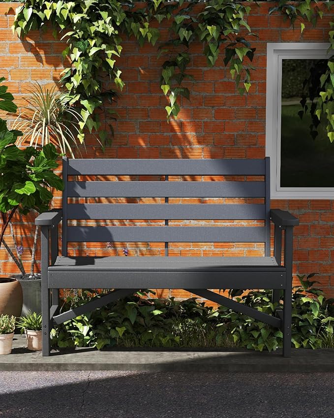 GREENVINES Outdoor Bench | HDPE | Garden Benches | All Weather | for Outdoors Patio Park Porch Outside Backyard - Photo 2