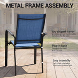 Patio Chairs Set of 8, Outdoor Dining Chairs High Back, All-Weather Padded Textilene Chair for Lawn Porch Garden - Photo 7