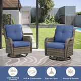 Belord 5 Piece Wicker Patio Furniture Set, Outdoor Swivel Rocker Chairs Set of 2 with Ottomans and Loveseat - Photo 2