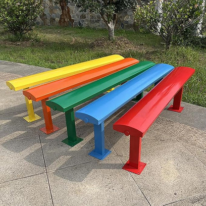 FQWYNMZ Outdoor Metal Garden Bench, 2-3 Person All-Weather Garden Bench, Weatherproof Backless Park Benches, for Garden, Porch, Backyard, Park, Lawn, Entryway(Green,120CM/47in)