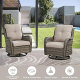 Belord Wicker Chairs 4 PC Outdoor Swivel Rocker Set, Patio Swivel Glider Chairs Set of 4 - Photo 3