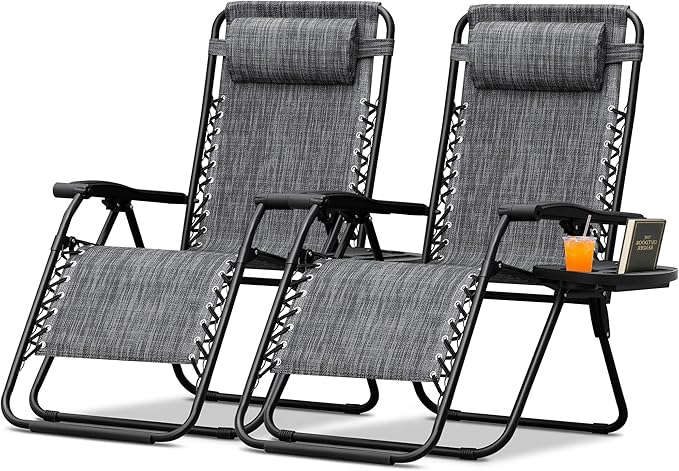 Devoko Patio Zero Gravity Chair Outdoor Folding Adjustable Reclining Chairs Pool Side Using Lawn Lounge Chair with - Photo 1
