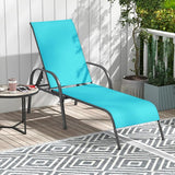 Giantex Patio Lounge Chair, Outdoor Chaise Lounge with 5 Adjustable Backrest, Sturdy Steel Frame, Sunbathing Recliner - Photo 2