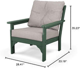 POLYWOOD® Vineyard Deep Seating Chair in Green/Weathered Tweed - Photo 3