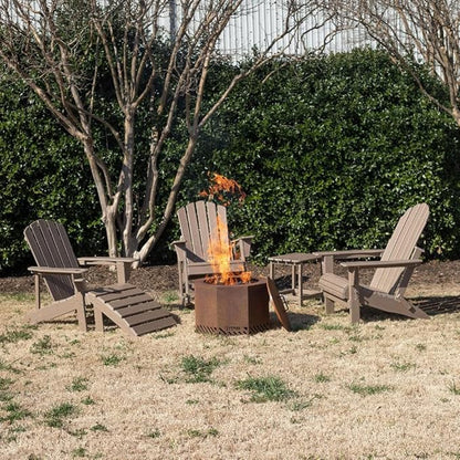 TITAN GREAT OUTDOORS Everwood Hilltop Driftwood Curve Back Poly Adirondack Ottoman