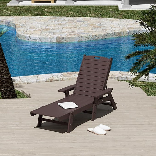 WestinTrends Malibu Poly Reclining Chaise Lounge Dark Brown