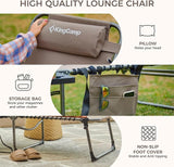 KingCamp Folding Chaise Lounge Chair for Outside Beach, Sunbathing, Patio, Pool, Lawn, Deck - Photo 6