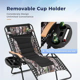 MAISON ARTS Oversized XXL Padded Zero Gravity Lawn Chairs Set of 2 Foldable Recliners Anti Gravity Lounge Chairs 30" - Photo 3