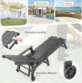 LUE BONA HDPS Chaise Lounge Chairs Set with Table, 3-Piece, Outdoor Pool Lounge Chair with Adjustable Backrest - Photo 4