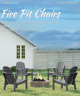 Adirondack Chair Set of 6, All Weather HDPE Fire Pit Chairs, Oversized Plastic Adirondack Chair for Outdoor, Balcony - Photo 7