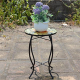 Outdoor Side Table Wasp Round Small Patio Accent Table Indoor End Table for Yard, Garden, Living Room - Photo 2