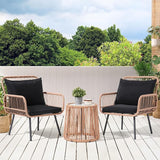 Verano Garden 3 Pieces Patio Bistro Sets, Outdoor Wicker Balcony Furniture Sets - Photo 2