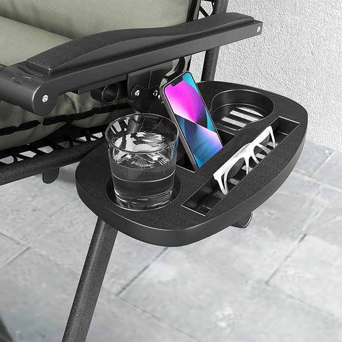 Outsunny Zero Gravity Chairs Set of 2, Reclining Folding Zero Gravity Lounge Chair - Photo 9