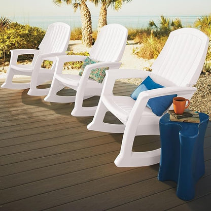 BrylaneHome Oversized 600 Lbs. Weight Capacity Resin Rocker - White
