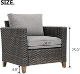 Grand patio Outdoor Rattan Couch Sofa Cushions, Dark Grey Sofa Set for 2 PCS - Photo 8