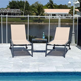 PURPLE LEAF 6-Piece Patio Chaise Lounge Outdoor Pool Lounge Chairs with Adjustable Backrest and Side Tables Aluminum - Photo 2