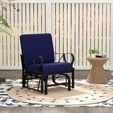 Tangkula Outdoor Patio Glider, Metal Framed Gliding Chair with Cushion - Photo 4