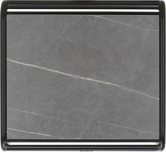SAFAVIEH Outdoor Patio Furniture Core Black Metal & Sintered Stone Coffee Table (Fully Assembled)