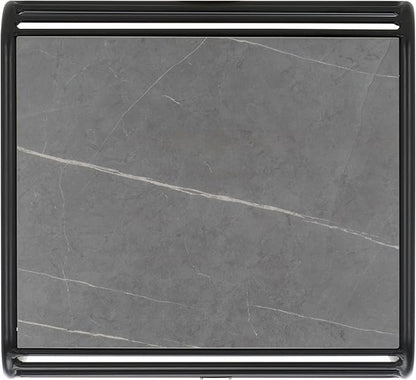 SAFAVIEH Outdoor Patio Furniture Core Black Metal & Sintered Stone Coffee Table (Fully Assembled)