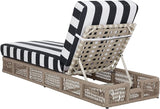 SAFAVIEH Outdoor Patio Furniture Collection - Gillian Heather Tan Rope Daybed, Navy Stripe Cushion, Coastal Sunlounger - Photo 8