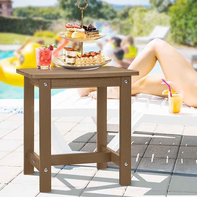 Y&M Outdoor Side Table, HIPS Adirondack Small Single Table, Waterproof Square Outside Table - Photo 2