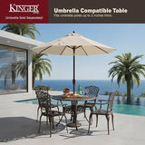 Kinger Home Arden 5-Piece Outdoor Dining Set for 4, Cast Aluminum Patio Furniture, Round Table with Chairs - Photo 4