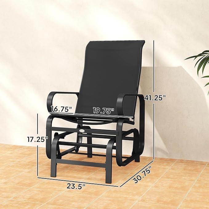 Outsunny Outdoor Glider Chair Set of 2 - Photo 3