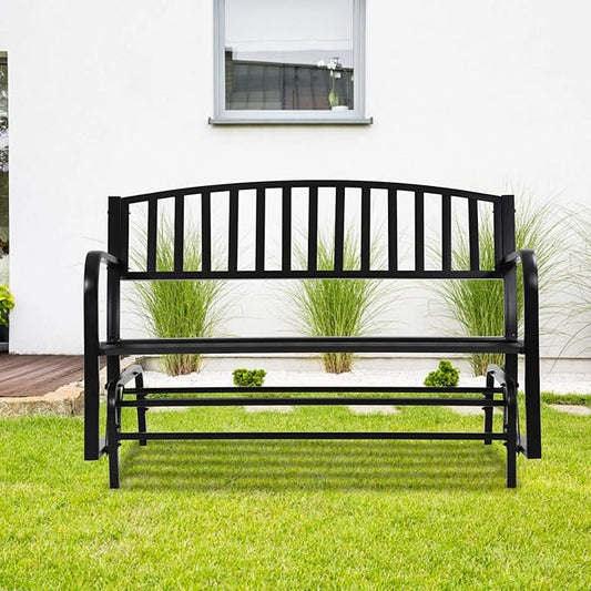 Patio Glider Bench Garden Bench for Patio Outdoor Bench Metal Bench Park Bench Cushion for Yard Porch Work Entryway