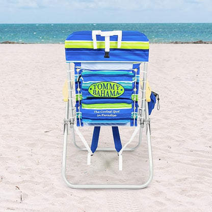 Tommy Bahama Hi-Boy 17" Seat Height 4-Position Lace-Up Suspension Folding Beach Backpack Chair