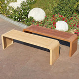 2-Person Outdoor Bench, Metal Garden Benches, Waterproof Garden Seat Slatted Bench, Rectangular Dining Seat for Yard - Photo 6
