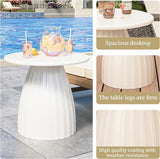 Round Small Patio Side Table, Metal Steel Outdoor Side Table, Patio Accent End Table for Garden, Pool, Deck, Balcony - Photo 3