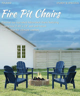Adirondack Chair Set of 2, All Weather HDPE Fire Pit Chairs, Oversized Plastic Adirondack Chair for Outdoor, Balcony - Photo 7
